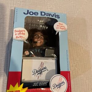 Joe Davis Bobblehead - Blue and White.  Box damage in 2nd photo.
